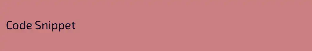 Code Snippet